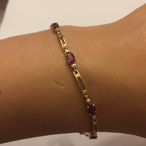 14k gold ruby bracelet - Picture 1 of 7